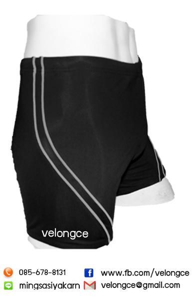 กางเกงว่ายน้ำมีขายาว,มีเชือก และ ซับใน พิ้นดำ มีแถบเป็นเส้นโค้งสีส้ม ไซซ์ S,M, L, XL และ XXL